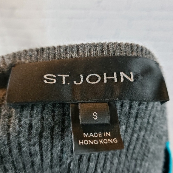 St. John Wool Turquoise and Gray Sweater - Picture 3 of 4